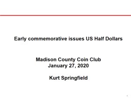 Early commemorative issues US Half Dollars
