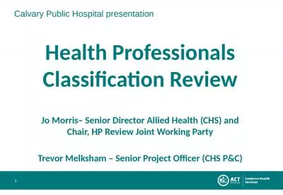 Calvary Public Hospital presentation