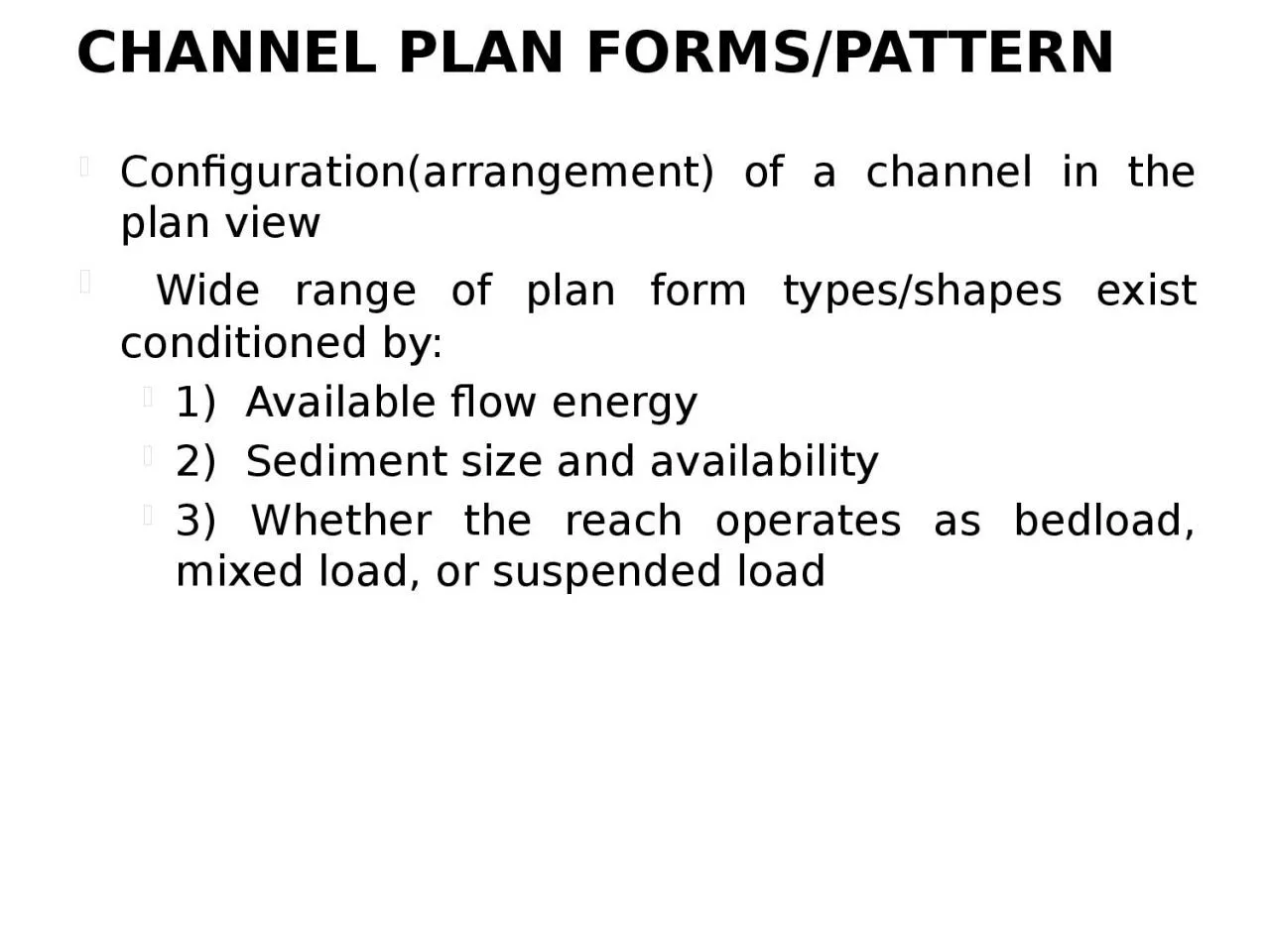 Channel Plan Forms/Pattern