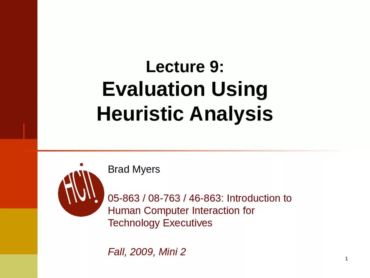 PPT-1 Lecture 9: Evaluation Using