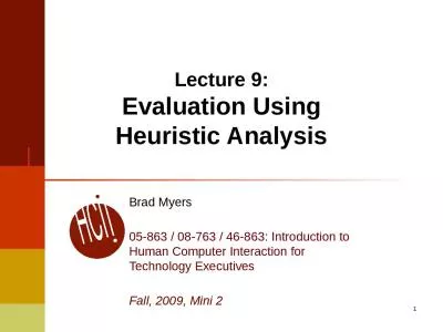 1 Lecture 9: Evaluation Using