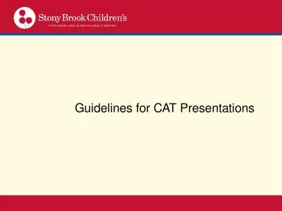 Guidelines for CAT Presentations