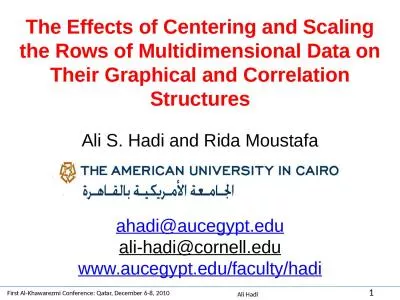 The Effects of Centering and Scaling the Rows of Multidimensional Data on Their Graphical