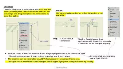 Chamfer: Chamfer dimension is shown here with