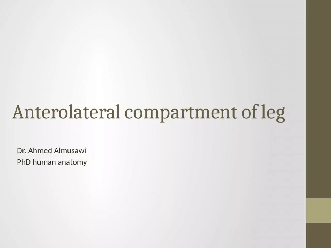 PPT-Anterolateral compartment of leg