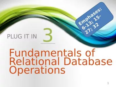 3 Fundamentals of Relational Database Operations