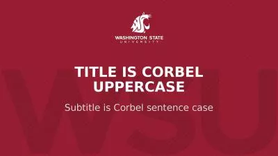 TITLE IS CORBEL UPPERCASE