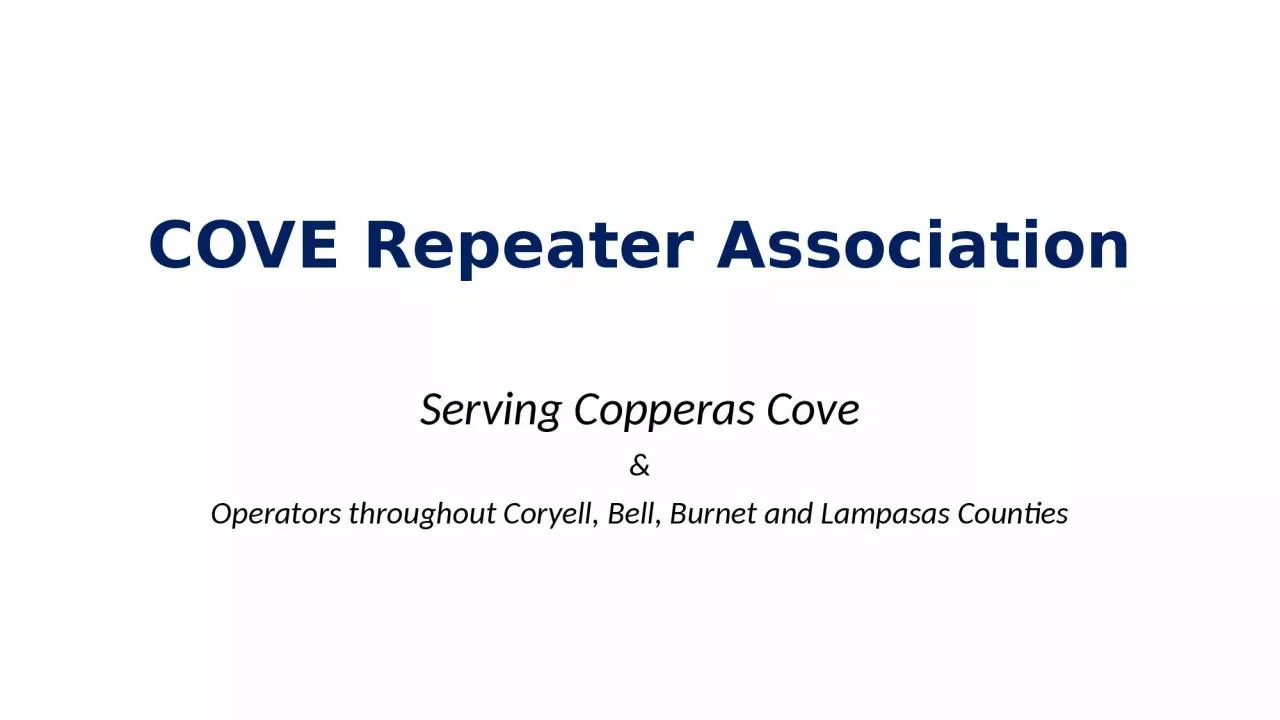 PPT-COVE Repeater Association