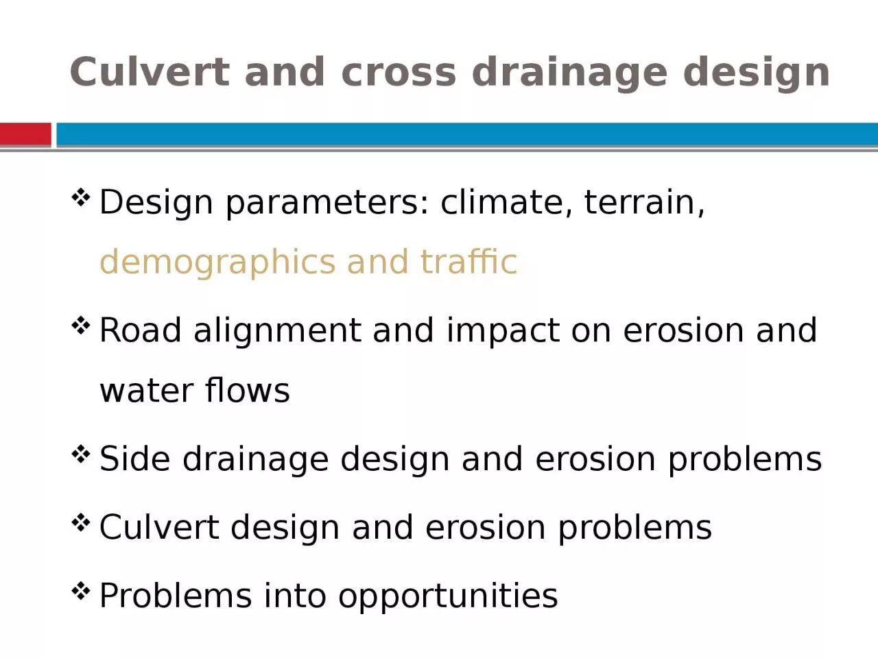 PPT-Culvert and cross drainage design