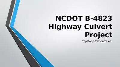 NCDOT B-4823 Highway Culvert Project