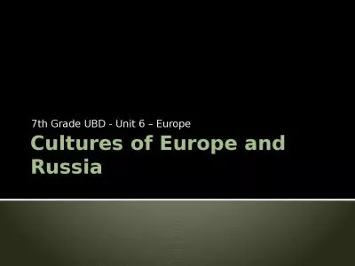 Cultures of  Europe and Russia