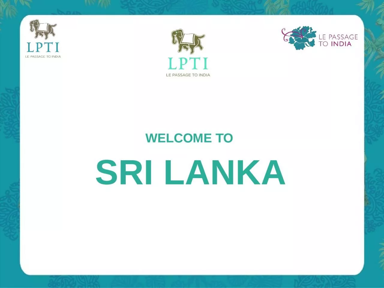 PPT-WELCOME TO SRI LANKA Population