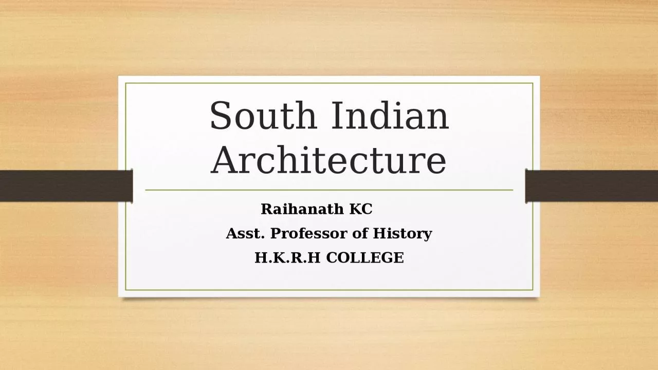 PPT-South Indian Architecture