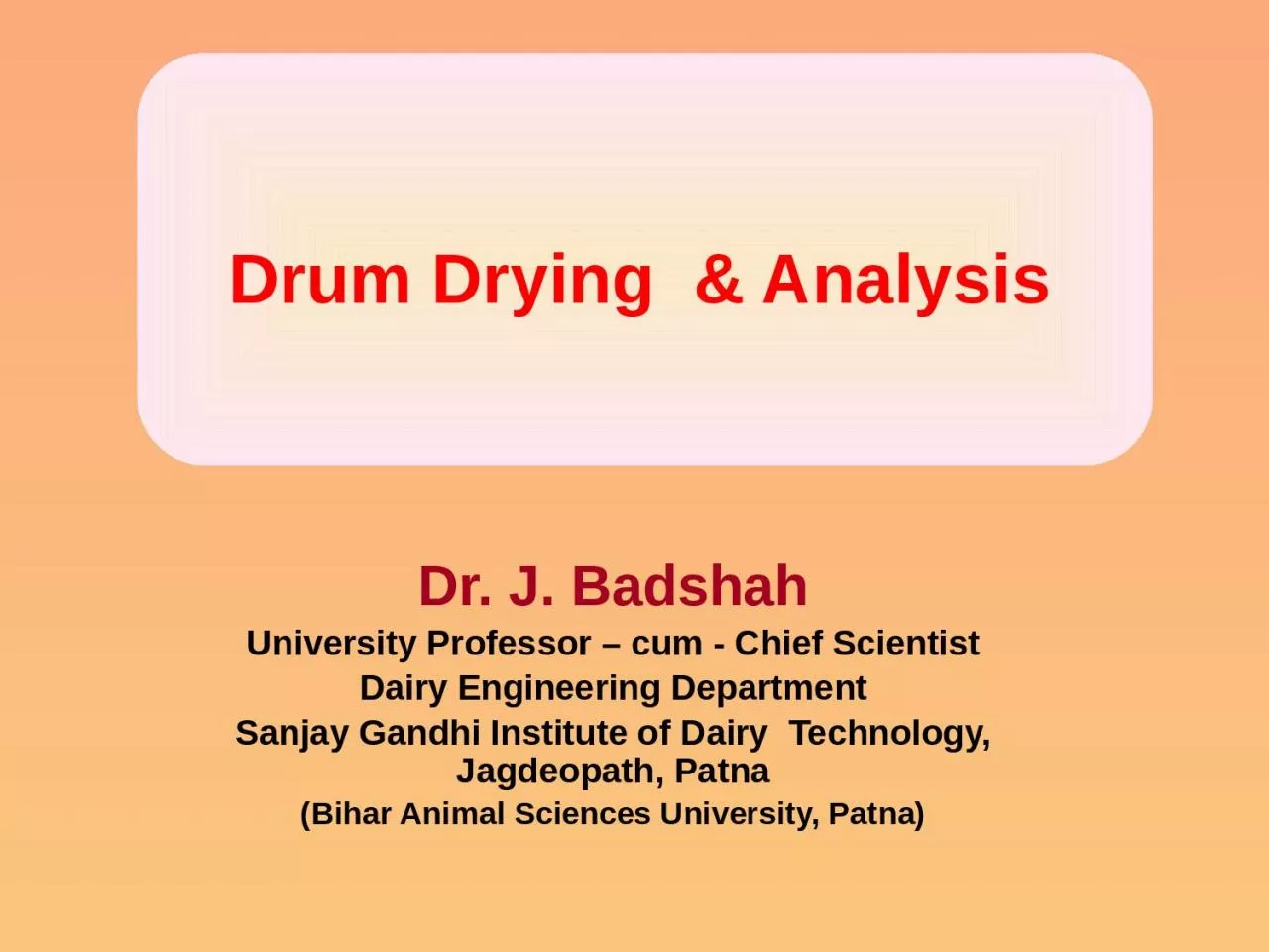 PPT-Drum Drying & Analysis