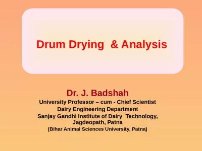 Drum   Drying   & Analysis