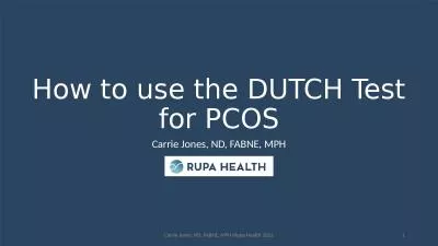 How to use the DUTCH Test for PCOS