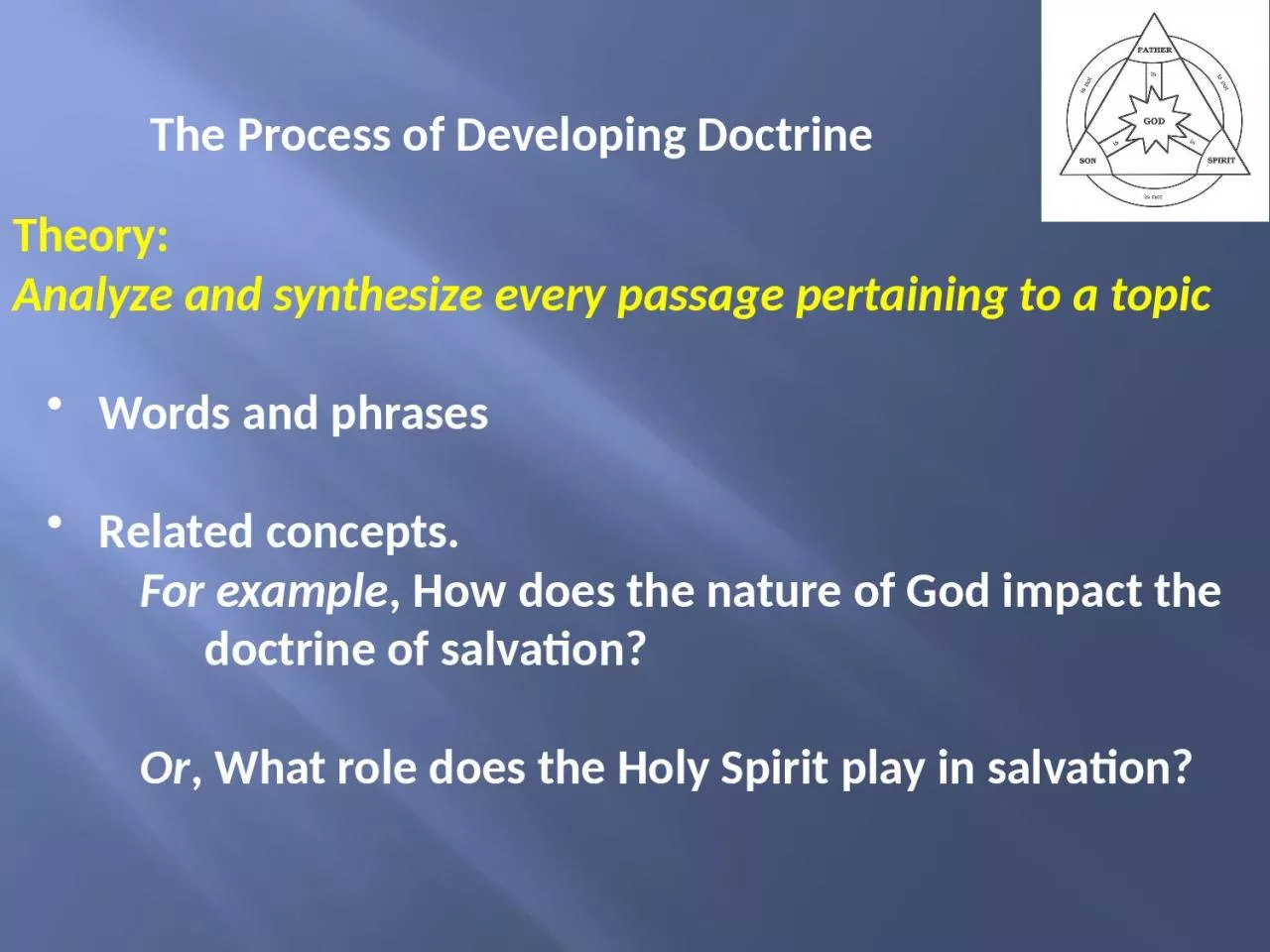 The Process of Developing Doctrine
