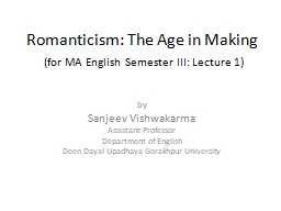 PPT-Romanticism: The Age in Making