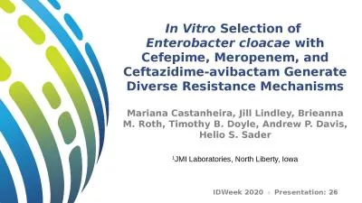 In Vitro  Selection of  Enterobacter cloacae