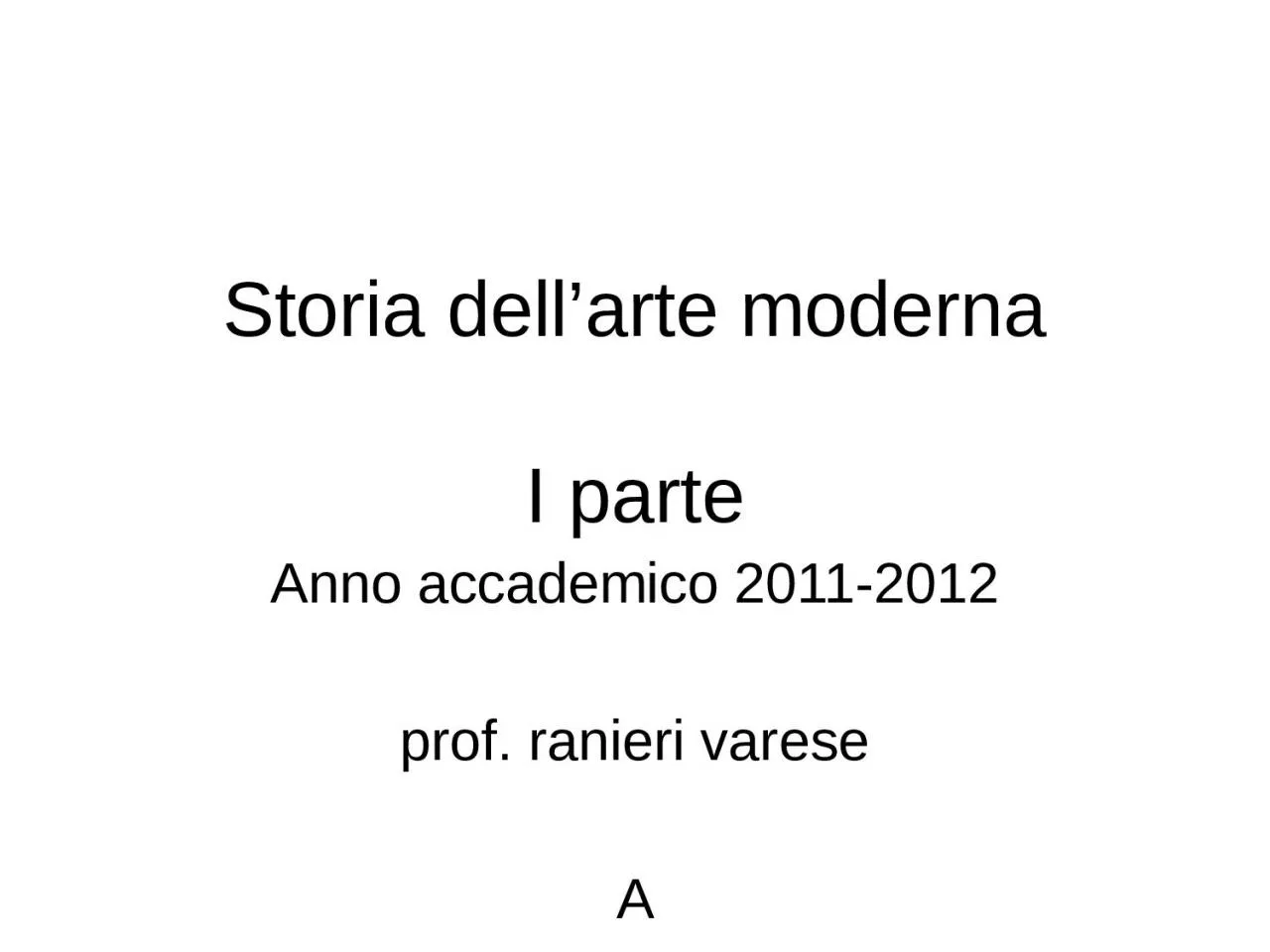 PPT-Storia dell’arte moderna