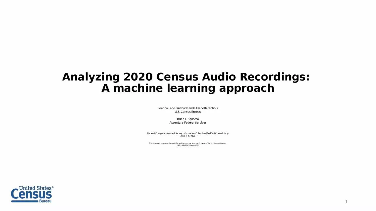 PPT-Analyzing 2020 Census Audio Recordings: