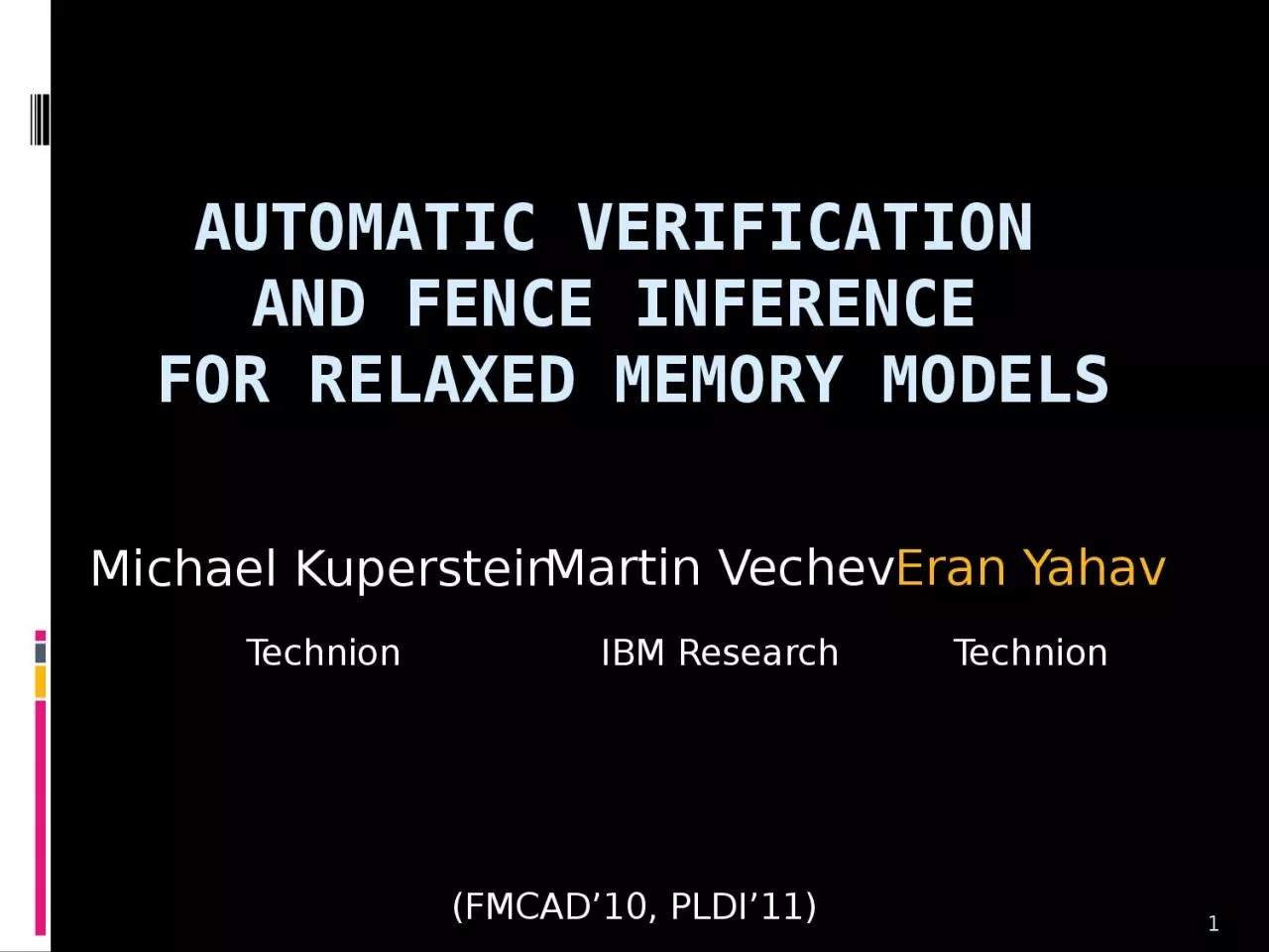 PPT-Automatic verification and fence inference