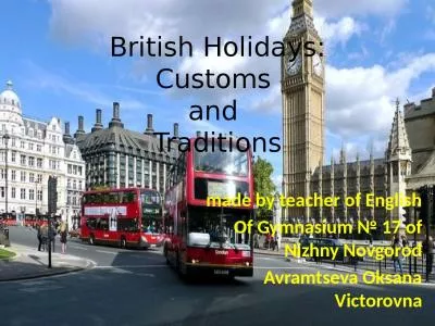 British  Holidays: Customs