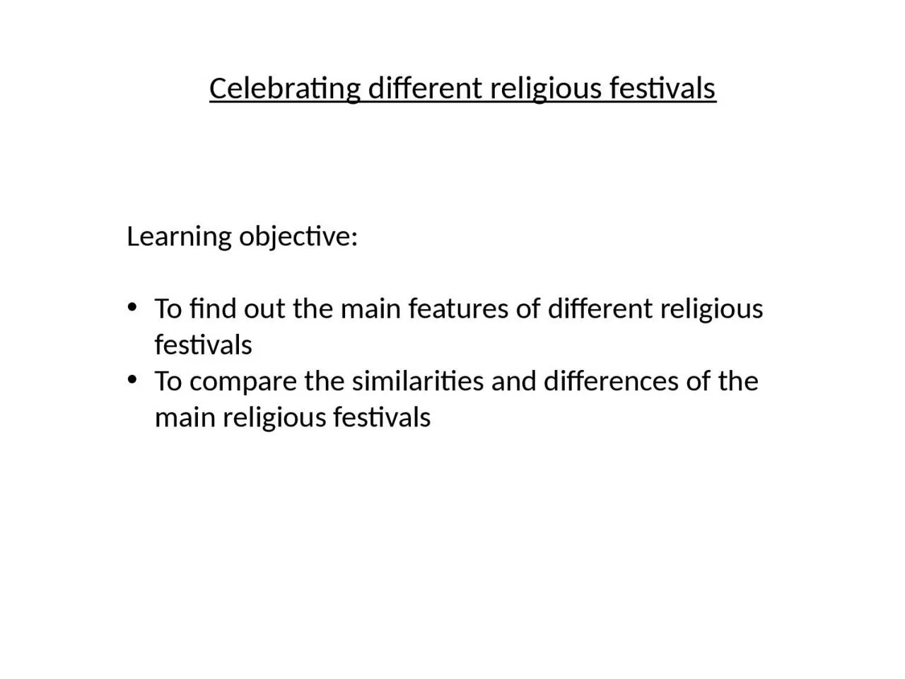 PPT-Celebrating different religious festivals