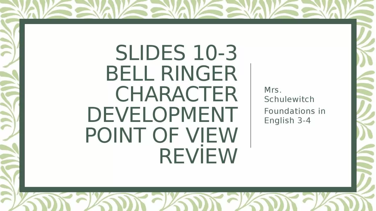 PPT-SlIdes 10-3 Bell RInger