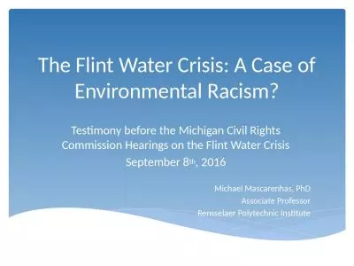 The Flint Water Crisis: A Case of Environmental Racism?