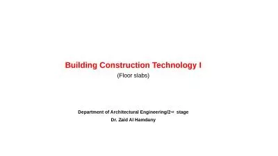 Building Construction Technology I