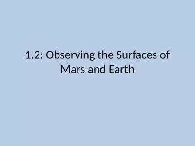 1.2: Observing the Surfaces of Mars and Earth