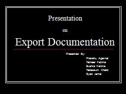 Presentation   on Export Documentation
