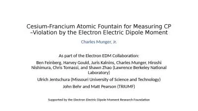 Cesium-Francium Atomic Fountain for Measuring CP –Violation by the Electron Electric