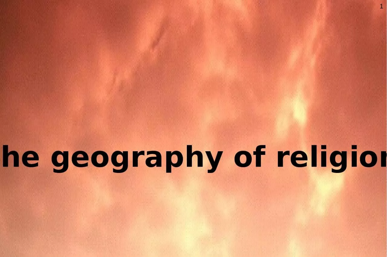 PPT-1 the geography of religion