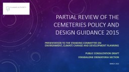 Partial Review of the Cemeteries Policy and Design Guidance 2015