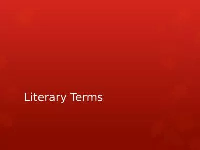 Literary Terms Alliteration