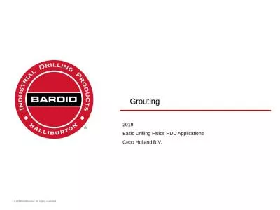 Grouting 2019 Basic Drilling