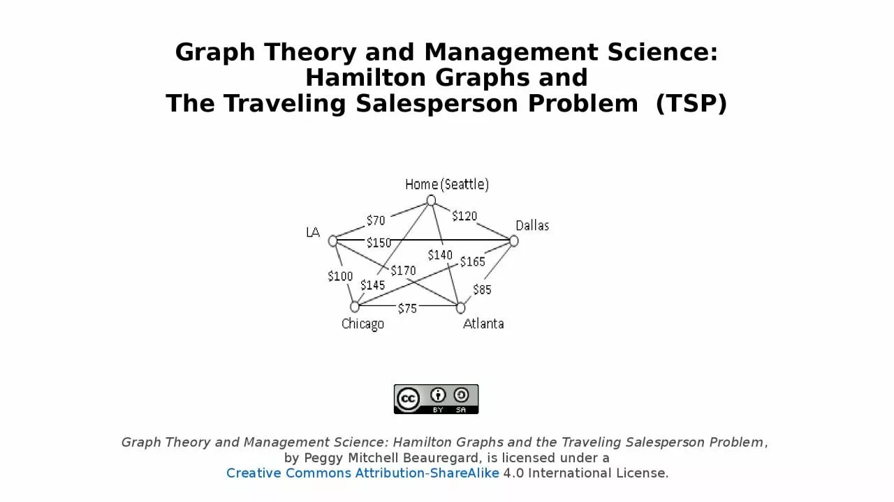 PPT-Graph Theory and Management Science: Hamilton Graphs and