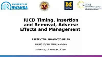 IUCD Timing, Insertion and Removal, Adverse Effects and Management