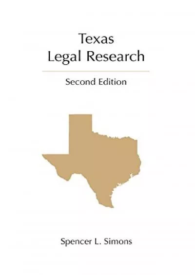 [PDF] DOWNLOAD Texas Legal Research (Legal Research Series)