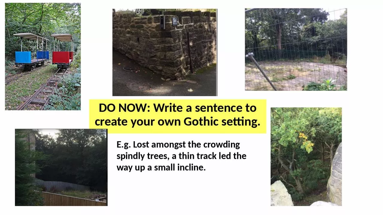 PPT-DO NOW: Write a sentence to create your own Gothic setting.