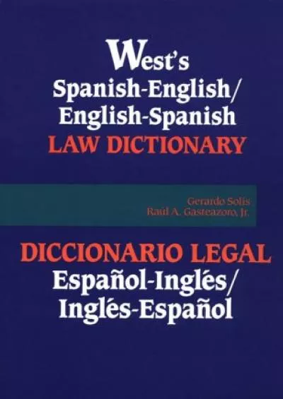get [PDF] Download West\'s Spanish English English Spanish Law Dictionary: Translations of Terms,