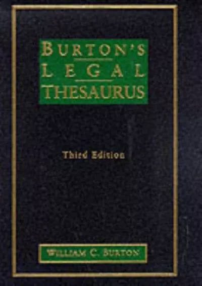 DOWNLOAD/PDF Burton\'s Legal Thesaurus