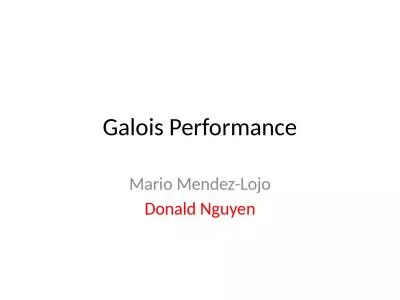 Galois Performance Mario Mendez-