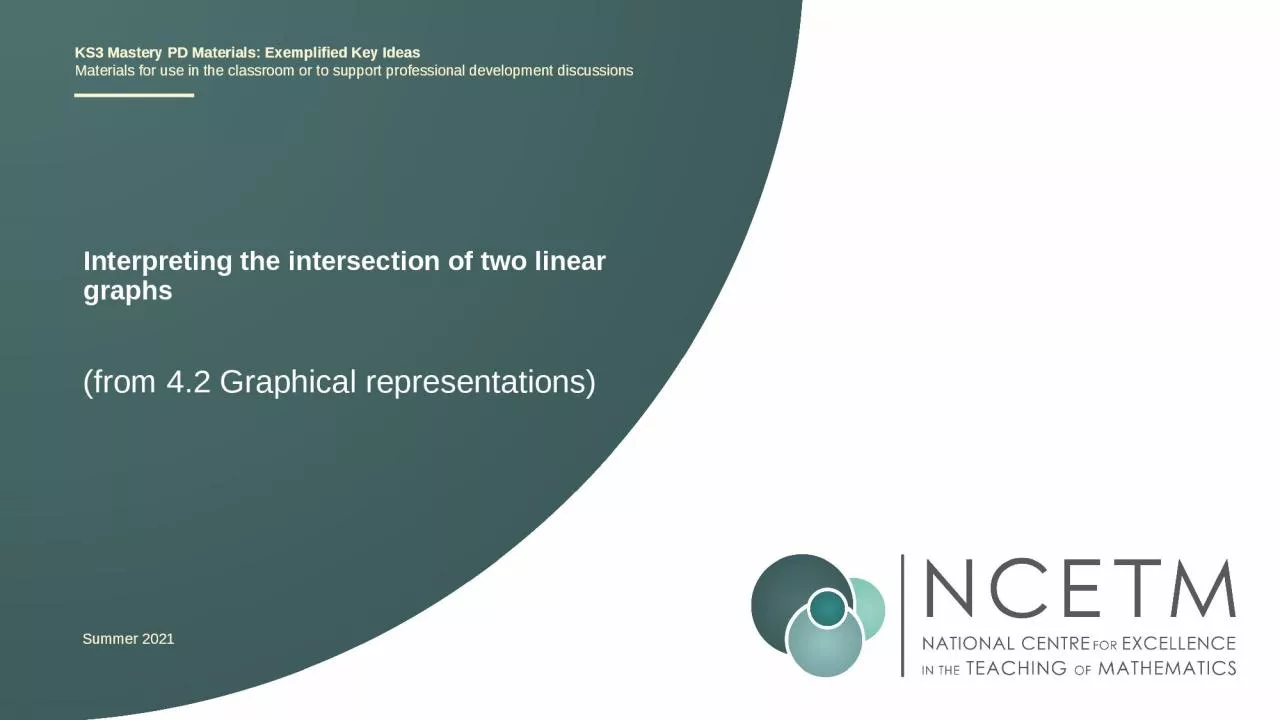 PPT-Interpreting the intersection of two linear graphs