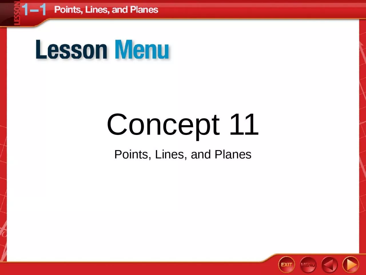 PPT-Concept 11 Points, Lines, and Planes