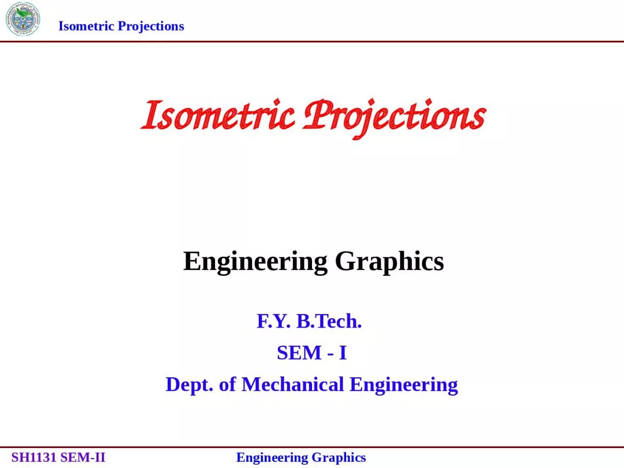 Engineering Graphics  F.Y. B.Tech.