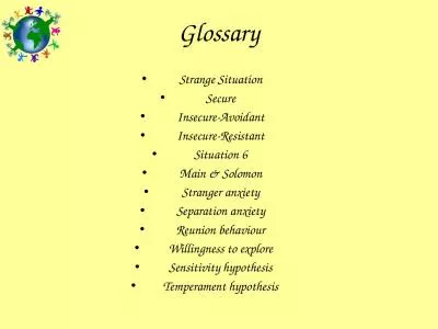 Glossary Strange Situation