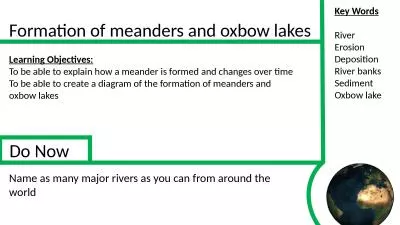 Formation of meanders and oxbow lakes